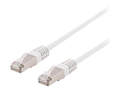 DELTACO SFTP-603VH - Liitäntäkaapeli - RJ-45 (uros) RJ-45 (uros) - 30 cm - SFTP - CAT 6 - halogeeniton, muotoiltu - valkoinen - valkoinen