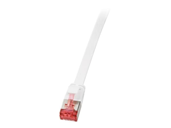 LogiLink - Liitäntäkaapeli - RJ-45 (uros) - RJ-45 (uros) - 7,5 m - U/FTP, PiMF - CAT 6 - muotoiltu, solmuton, litteä - valkoinen - valkoinen