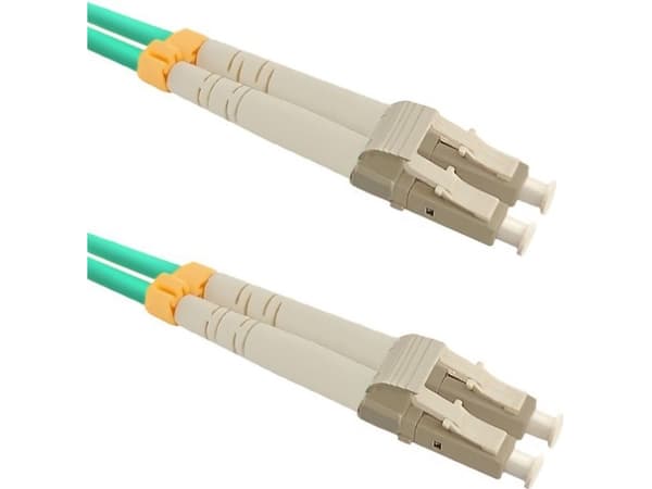 Qoltec - Patchkabel - LC/UPC multimodus (hann) til LC/UPC multimodus (hann) - 5 m. - fiberoptikk - dupleks - 50 / 125 my - OM4 - halogenfri - mint