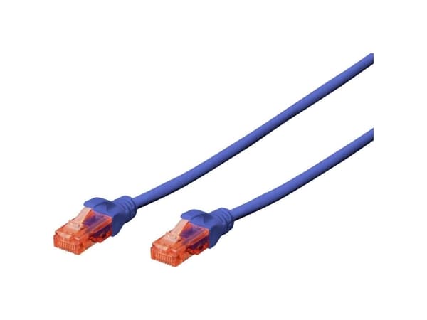 DIGITUS Professional - Patch-kabel - RJ-45 (hane) till RJ-45 (hane) - 10 m - UTP - CAT 6 - halogenfri, hakfri - blå