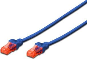 DIGITUS Professional - Patch-kabel - RJ-45 (hane) till RJ-45 (hane) - 10 m - UTP - CAT 6 - halogenfri, hakfri - blå
