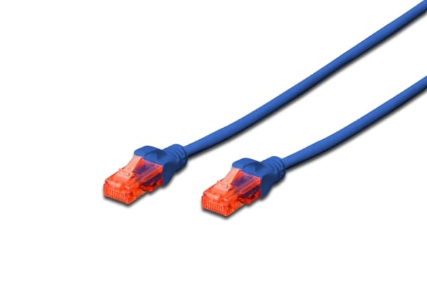 DIGITUS Professional - Patch-kabel - RJ-45 (hane) till RJ-45 (hane) - 10 m - UTP - CAT 6 - halogenfri, hakfri - blå