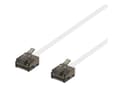 Miniatyrbilde 3 av 5: DELTACO - Koblingskabel - RJ-45 (hann) til RJ-45 (hann) - 15 cm - UTP - CAT 6a - flat - hvit