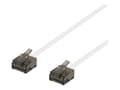Miniatyrbilde 2 av 5: DELTACO - Koblingskabel - RJ-45 (hann) til RJ-45 (hann) - 15 cm - UTP - CAT 6a - flat - hvit