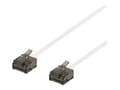 Miniatyrbilde 1 av 5: DELTACO - Koblingskabel - RJ-45 (hann) til RJ-45 (hann) - 15 cm - UTP - CAT 6a - flat - hvit