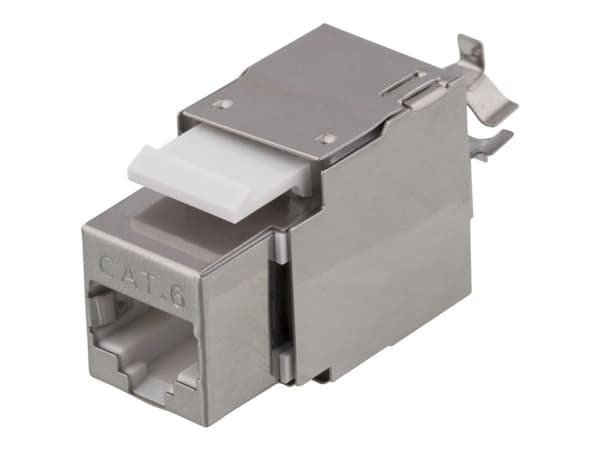DELTACO MD-119 - Modulinnlegg - CAT 6 - RJ-45 - hvit, metall