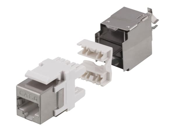 DELTACO MD-119 - Modulinnlegg - CAT 6 - RJ-45 - hvit, metall