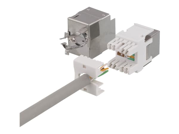 DELTACO MD-119 - Modulinnlegg - CAT 6 - RJ-45 - hvit, metall