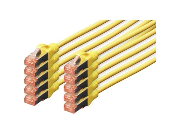 DIGITUS Professional - Patch-kabel - RJ-45 (hane) till RJ-45 (hane) - 5 m - SFTP, PiMF - CAT 6e - IEEE 802.3 - halogenfri, formpressad, hakfri - gul