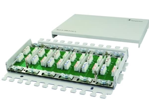 Telegärtner Multi 6x VM 8-8 - Kontaktblokk - veggmonterbar - CAT 7 - lysegrå, RAL 7035