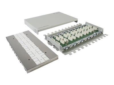 Telegärtner Multi 6x VM 8-8 - Kontaktblokk - veggmonterbar - CAT 7 - lysegrå, RAL 7035