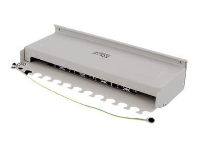 Deltaco PAN-210, RJ-45, Cat6a, 22/26, Harmaa, Metalli, Telinekiinnitys