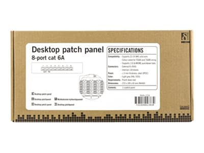 Deltaco PAN-210, RJ-45, Cat6a, 22/26, Harmaa, Metalli, Telinekiinnitys