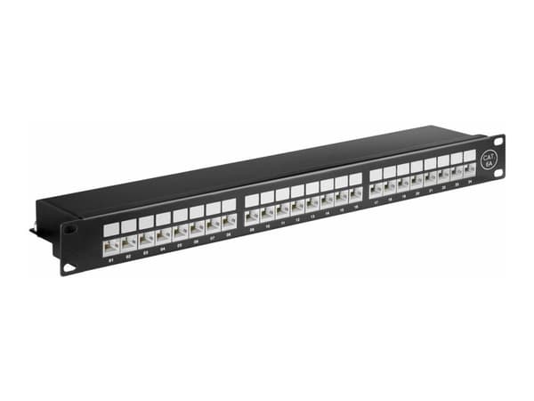 Microconnect PP-022, RJ-45, Cat6a, Musta, Telinekiinnitys, 1U, 483 mm