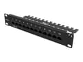 Miniatyrbilde 1 av 5: DELTACO 10-PATCH16 - Koblingspanel - rackmonterbar - CAT 6 - UTP - RJ-45 X 12 - svart - 1U - 10"