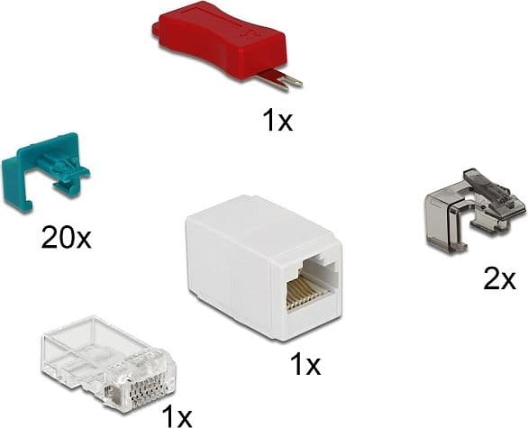 DeLOCK Secure Clip Starter Set - LAN-kaapelin turvalukkosarja