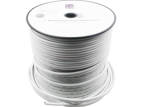 TRU COMPONENTS 1567362 Strømkabel CAT 6 SF/UTP 8 x 2 x 0,196 mm² Hvid 100 m