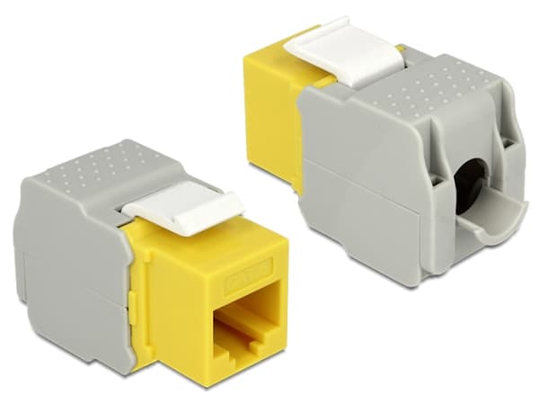 Delock Keystone module - Modulinnlegg - CAT 6 - UTP - RJ-45 - gul