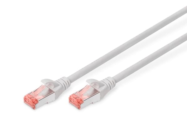 DIGITUS Professional - Koblingskabel - RJ-45 (hann) til RJ-45 (hann) - 25 m - SFTP - CAT 6 - med støvel, halogenfri, uten hindringer - grå