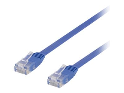 DELTACO U/UTP Cat6 patch cable, flat, 1.5m, 250MHz, blue