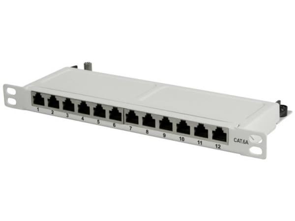 LogiLink NP0065, 10 Gigabit Ethernet, RJ-45, Cat6a, Grå, Metall, Rackmontering