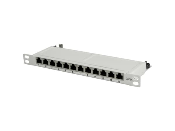LogiLink NP0065, 10 Gigabit Ethernet, RJ-45, Cat6a, Grå, Metall, Rackmontering