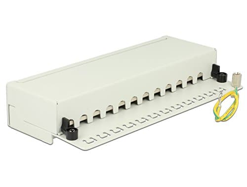 Delock - Koblingspanel - CAT 6 - RJ-45 X 12 - lysegrå, RAL 7035