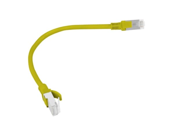 Lanberg - Liitäntäkaapeli - RJ-45 (uros) RJ-45 (uros) - 25 cm - UTP - CAT 5e - muotoiltu, solmuton, säikeistetty - keltainen, RAL 1016