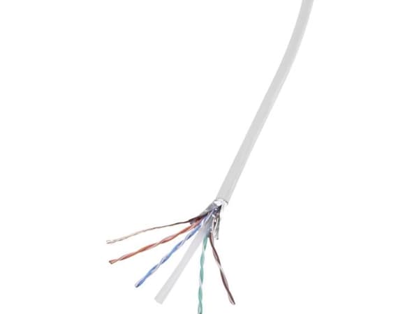 TRU COMPONENTS Strømkabel CAT 6 F/UTP 4 x 2 x 0.27 mm² Hvid 305 m