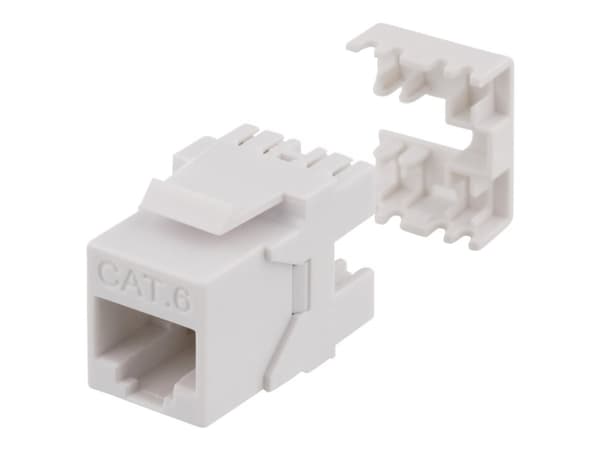 DELTACO - Modulinnlegg - CAT 6 - RJ-45 - hvit