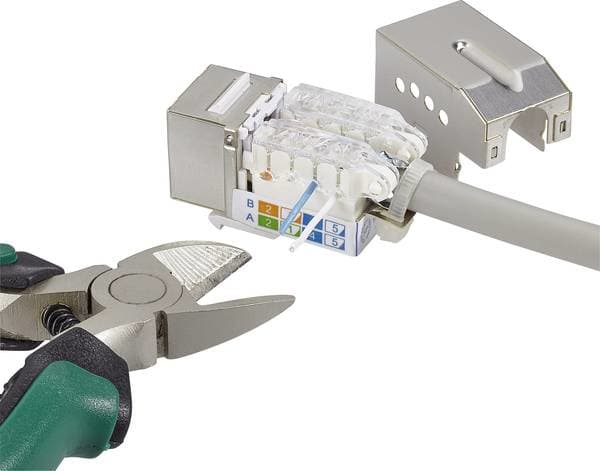 Renkforce RF-4308249, RJ45, Metallisk, Transparent, Vit, Hane/Hona, Rak, Metall, Plast, Cat6