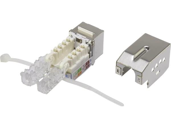 Renkforce RF-4308249, RJ45, Metallisk, Transparent, Vit, Hane/Hona, Rak, Metall, Plast, Cat6