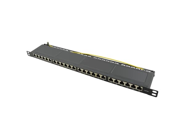 LogiLink NP0063, 40 Gigabit Ethernet, Cat6a, Sort, Metall, 0,5U