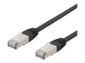 Pikkukuva 2 / 5: DELTACO - Liitäntäjohto - RJ-45 (uros) RJ-45 (uros) - 5 m - SFTP - CAT 6 - muotoiltu, sisä- ja ulkokäyttöön - musta