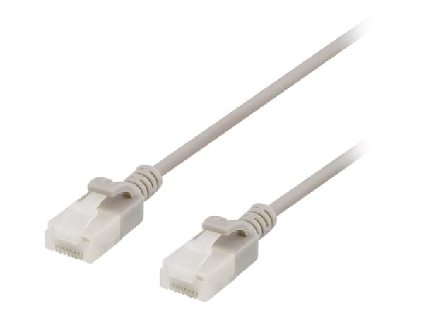 DELTACO - Patch-kabel - RJ-45 (hane) till RJ-45 (hane) - 50 cm - UTP - CAT 6a - halogenfri, formpressad, hakfri - grå