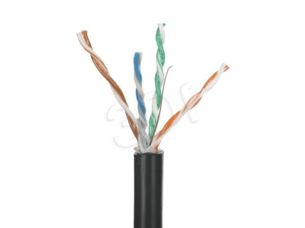 ALANTEC - Samlet kabel - 305 m - foliebelagt uskjermet tvinnet kabelpar (F/UTP) - CAT 5e - utendørs, solid - svart