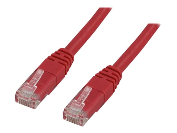 DELTACO U/UTP Cat6 patchkabel 0,75m, röd