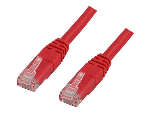 DELTACO U/UTP Cat6 patchkabel 0,75m, röd