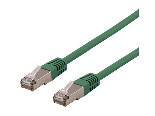 DELTACO - Koblingskabel - RJ-45 (hann) til RJ-45 (hann) - 30 cm - U/FTP - CAT 6a - halogenfri, formstøpt - grønn