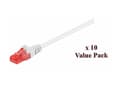 Miniatyrbilde 2 av 5: MicroConnect Value Pack - Nettverkskabel - RJ-45 (hann) til RJ-45 (hann) - 7 m - 6 mm - UTP - CAT 6 - flertrådet, rund - hvit (en pakke 10)