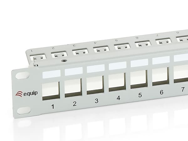 Equip 767124, RJ-45, Cat6, Grå, Metall, Rackmontering, 1U