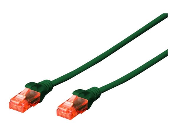 DIGITUS Professional - Patch-kabel - RJ-45 (hane) till RJ-45 (hane) - 25 cm - UTP - CAT 6 - startad, halogenfri, hakfri - grön