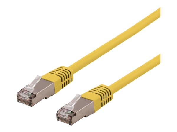 DELTACO SFTP-62GLH - Liitäntäkaapeli - RJ-45 (uros) RJ-45 (uros) - 2 m - SFTP - CAT 6 - halogeeniton, muotoiltu - keltainen