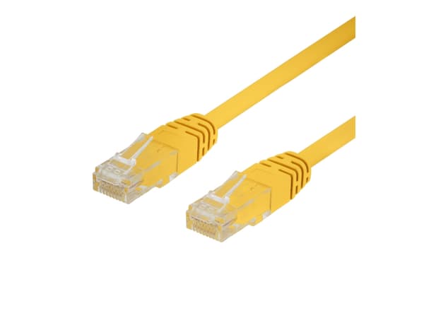 DELTACO TP-603GL - Liitäntäkaapeli - RJ-45 (uros) - RJ-45 (uros) - 30 cm - UTP - CAT 6 - muotoiltu - keltainen