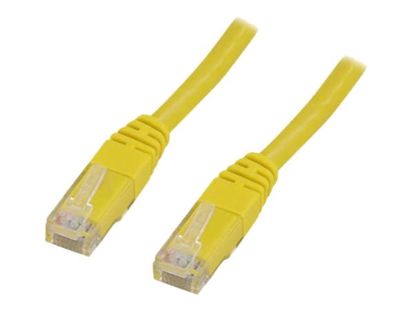 DELTACO TP-603GL - Liitäntäkaapeli - RJ-45 (uros) - RJ-45 (uros) - 30 cm - UTP - CAT 6 - muotoiltu - keltainen
