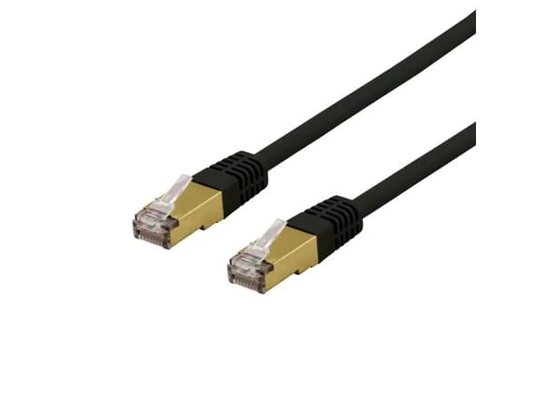 DELTACO SFTP-65SAH - Koblingskabel - RJ-45 (hann) til RJ-45 (hann) - 5 m - SFTP - CAT 6a - halogenfri, formstøpt - grå