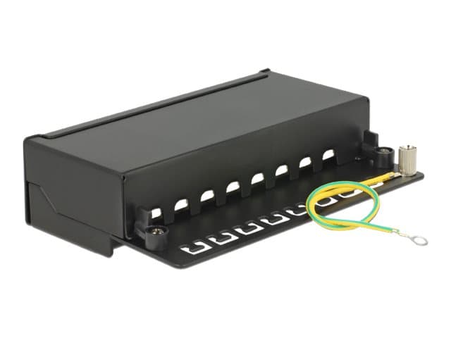Delock - Patch-panel - väggmontering - RJ-45 X 8 - gagatsvart, RAL 9005