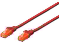 DIGITUS Professional - Liitäntäkaapeli - RJ-45 (han) til RJ-45 (han) - 2 m - UTP - CAT 6e - IEEE 802.3 - halogenfri, formet, knastfri - rød