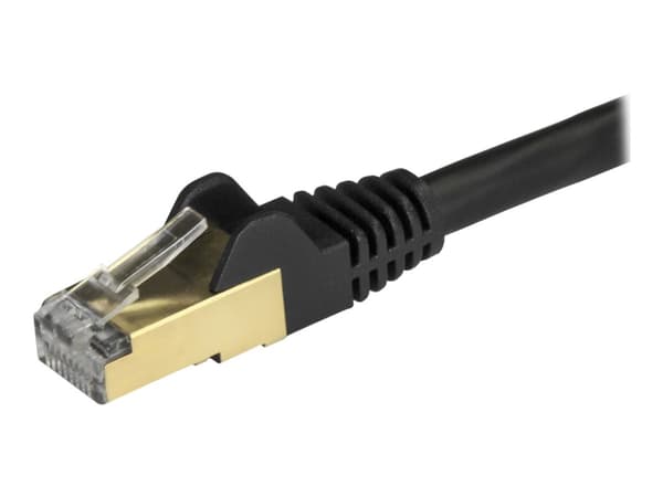 StarTech.com 3m CAT6A Ethernet-kaapeli, 10 Gigabit Shielded Snagless RJ45 100W PoE Patch Cord, CAT 6A 10GbE STP verkkokaapeli w/Strain Relief, musta,