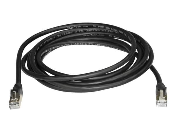StarTech.com 3m CAT6A Ethernet-kaapeli, 10 Gigabit Shielded Snagless RJ45 100W PoE Patch Cord, CAT 6A 10GbE STP verkkokaapeli w/Strain Relief, musta,